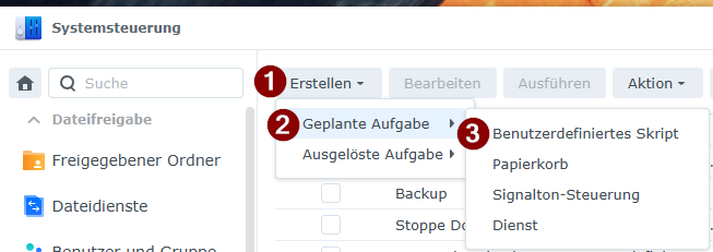 Synology Geplante Task