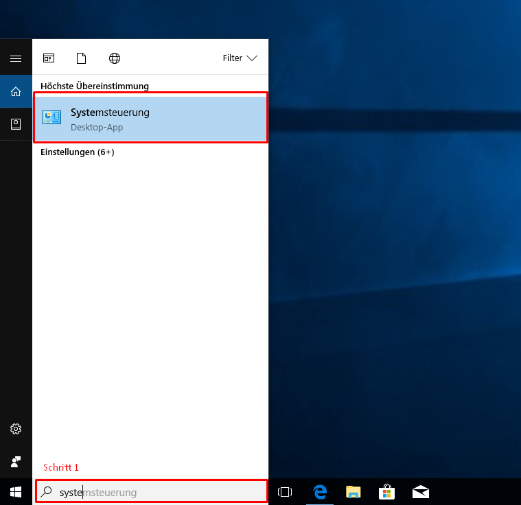 Windows-Startmenü: Systemsteuerung aufrufen