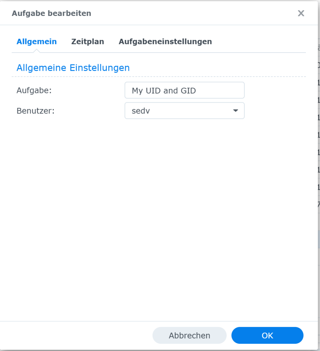 Synology Benutzer ID Schritt 1