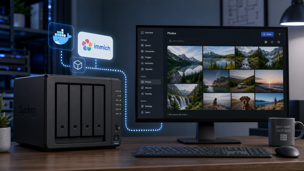 Illustration zur Installation von Immich auf einer Synology NAS