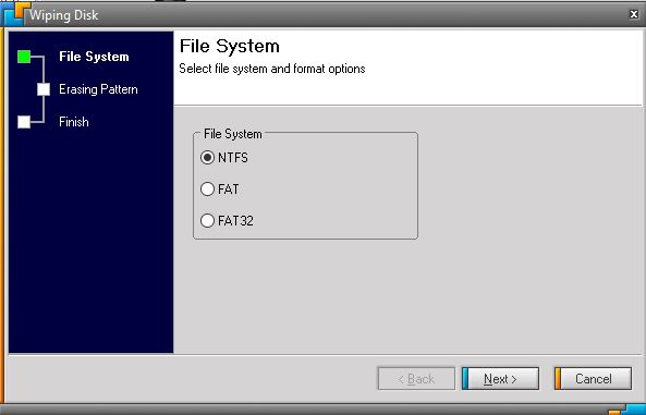 Disk Wipe Schritt 2