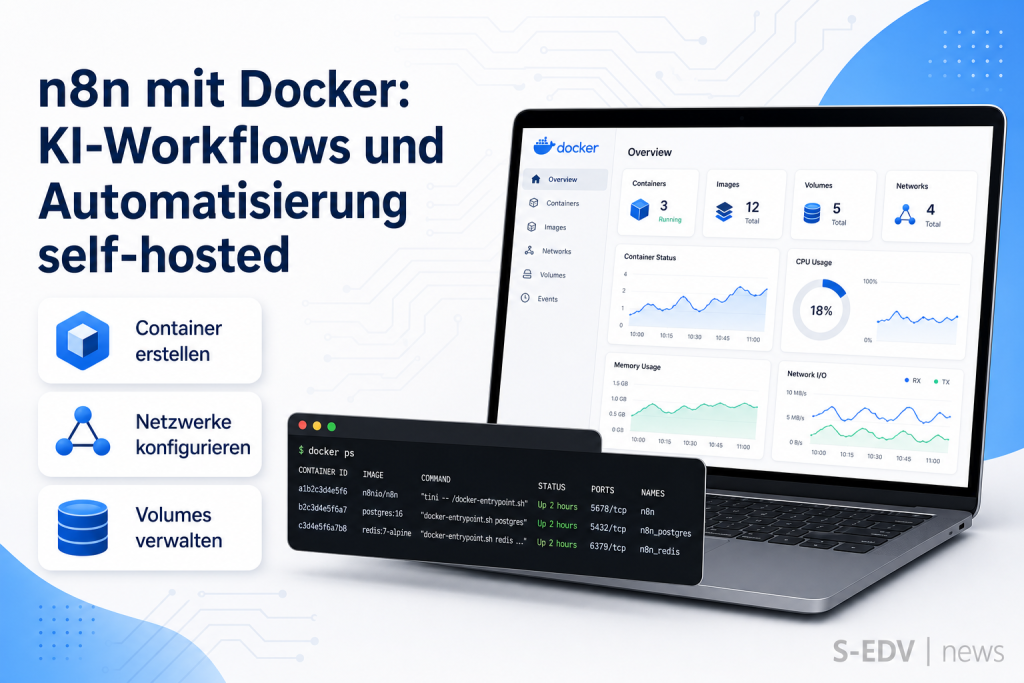 n8n mit Docker: KI-Workflows und Automatisierung self-hosted