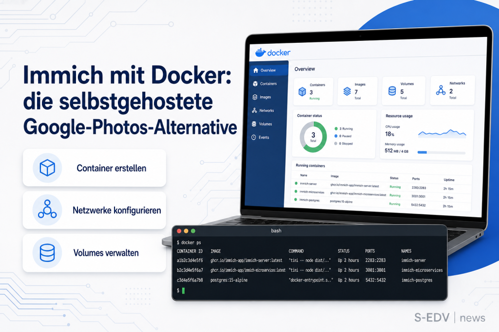 Immich mit Docker: die selbstgehostete Google-Photos-Alternative