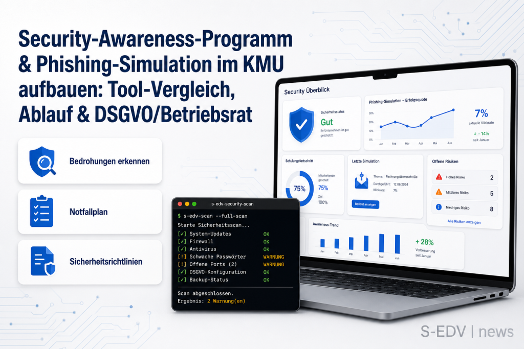 Security-Awareness-Programm & Phishing-Simulation im KMU aufbauen: Tool-Vergleich, Ablauf & DSGVO/Betriebsrat