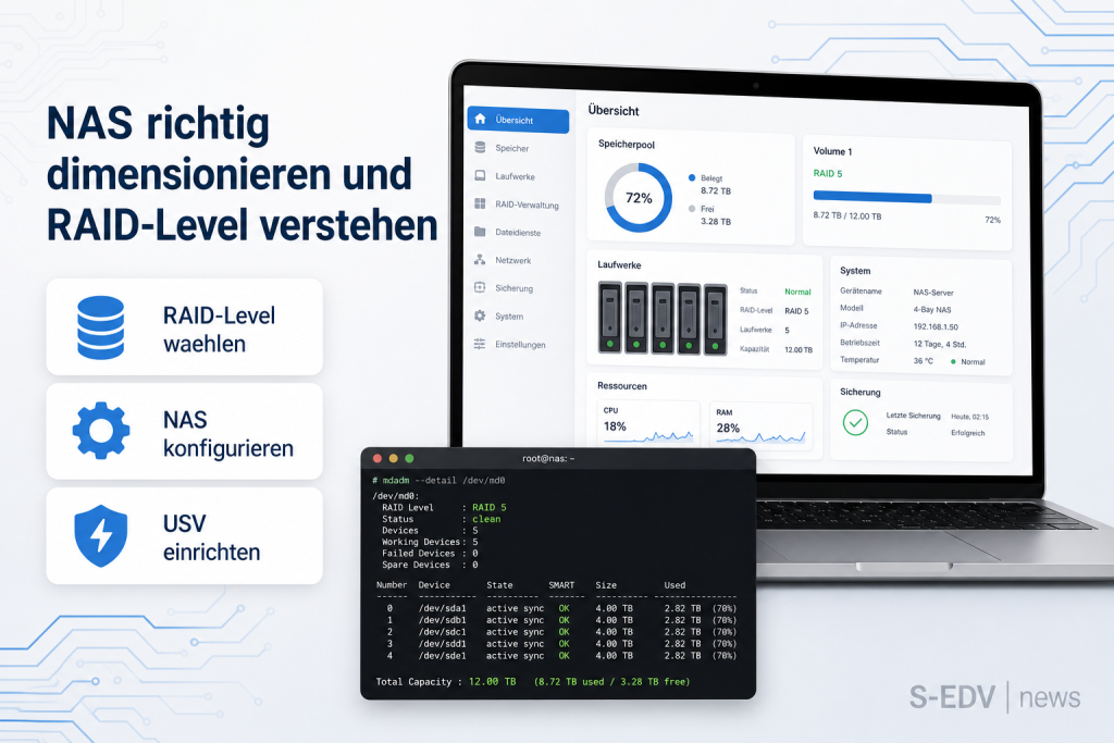 NAS richtig dimensionieren und RAID-Level verstehen