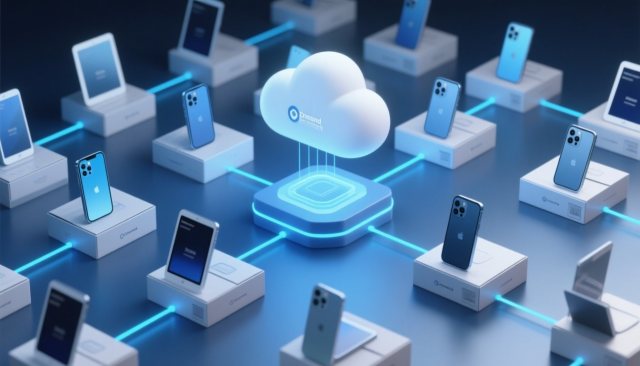 Symbolbild: Neue Firmen-Smartphones und -Tablets werden automatisch über eine zentrale Cloud-Verwaltung ausgerollt