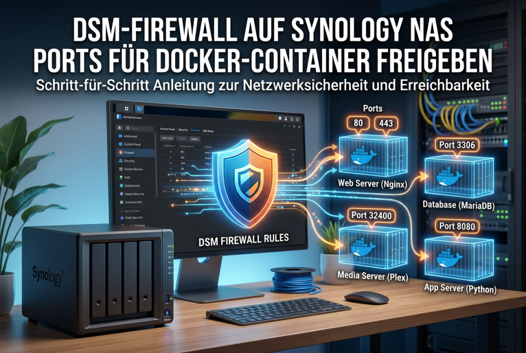 DSM-Firewall auf dem Synology NAS einrichten und Ports für Docker-Container sicher freigeben