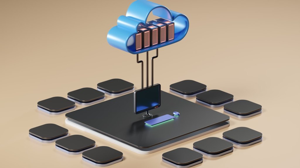 Symbolbild für Datensicherung von Microsoft 365 in der Cloud mit Servern und Schloss