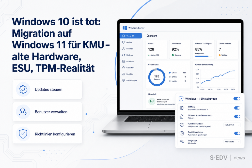 Windows 10 ist tot: Migration auf Windows 11 für KMU – alte Hardware, ESU, TPM-Realität