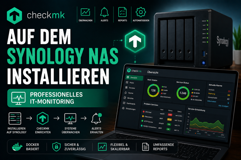 Checkmk auf dem Synology NAS installieren und professionelles IT Monitoring für Server, Netzwerk und Dienste einrichten