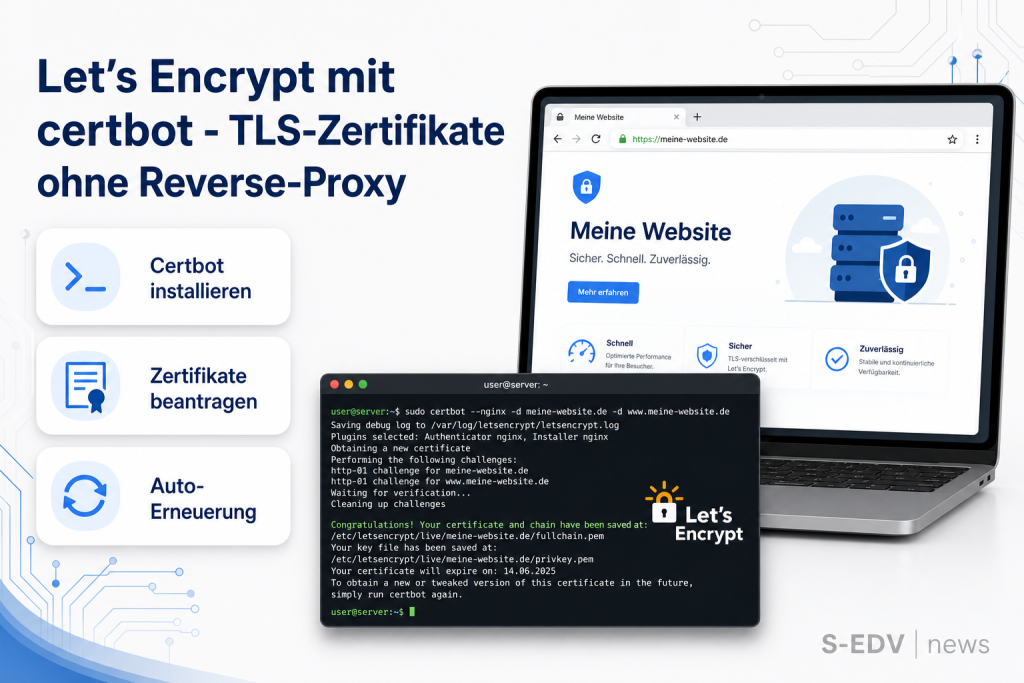 Let's Encrypt mit certbot - TLS-Zertifikate ohne Reverse-Proxy