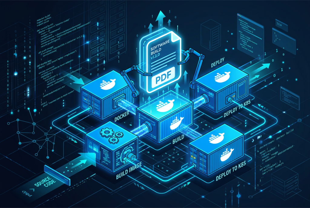 Infografik zu Stirling-PDF mit Docker