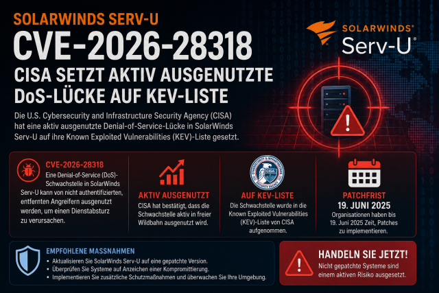 Ein Beispielbild für das ausnutzten für ein Solar Winds Serv-U Bug