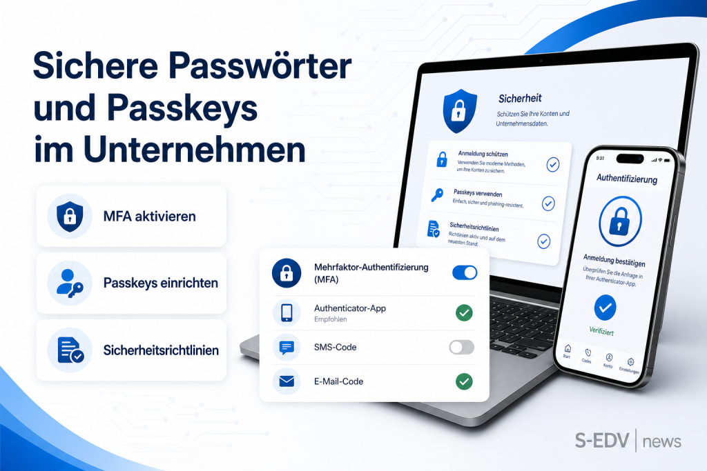 Sichere Passwörter und Passkeys im Unternehmen