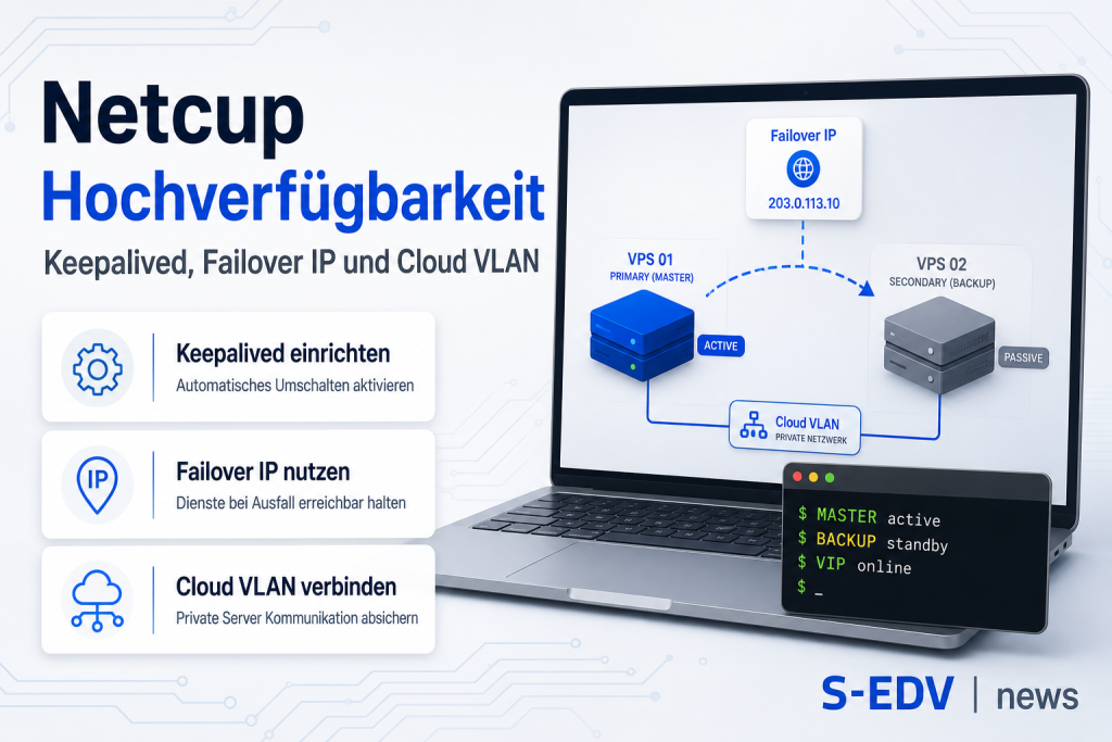 Netcup Hochverfügbarkeit Keepalived Failover IP Cloud VLAN