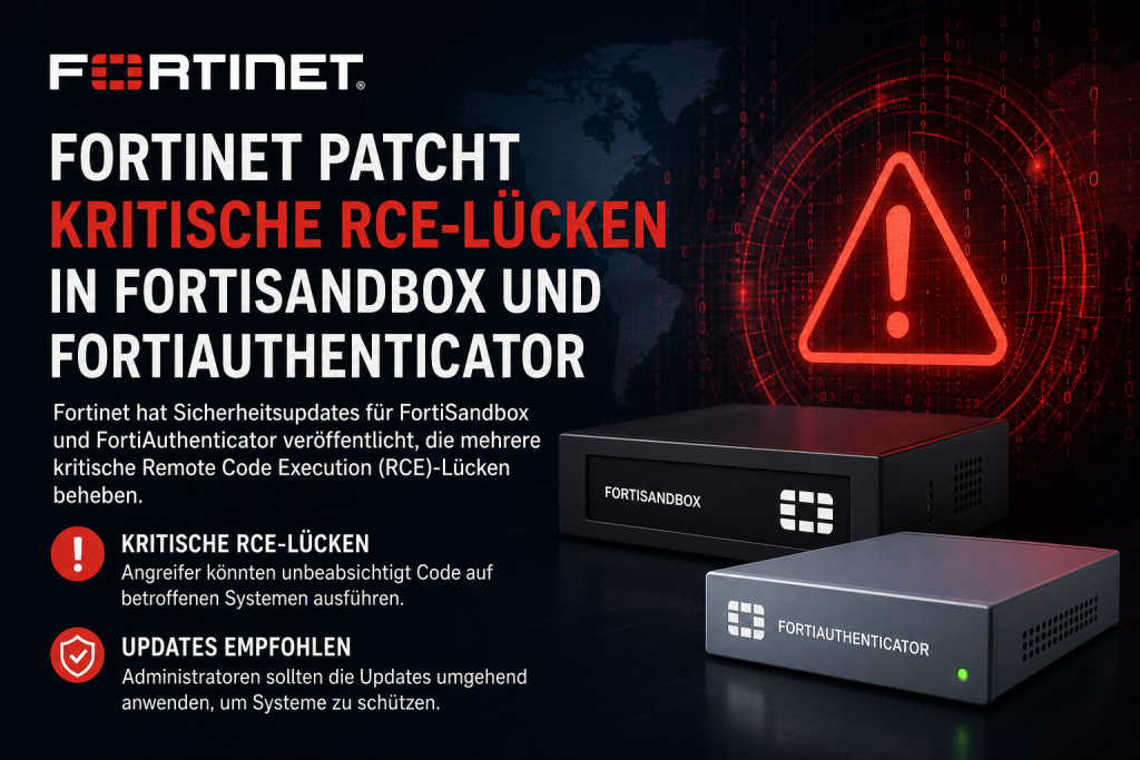Fortinet patcht kritische RCE-Lücken in FortiSandbox und FortiAuthenticator (CVSS bis 9,8)