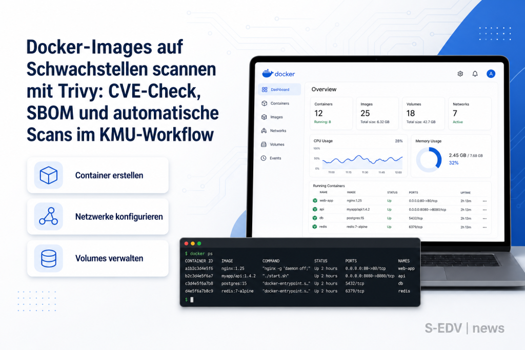 Docker-Images auf Schwachstellen scannen mit Trivy: CVE-Check, SBOM und automatische Scans im KMU-Workflow