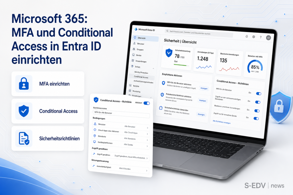 Microsoft 365: MFA und Conditional Access in Entra ID einrichten