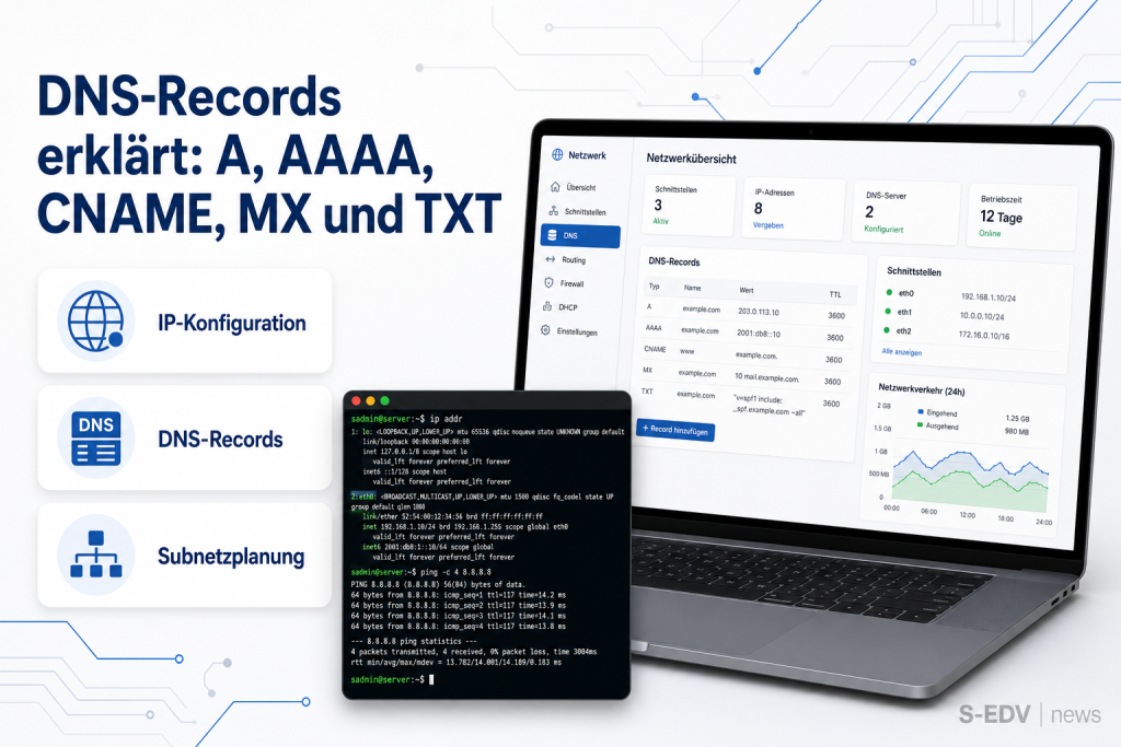 DNS-Records erklärt: A, AAAA, CNAME, MX und TXT