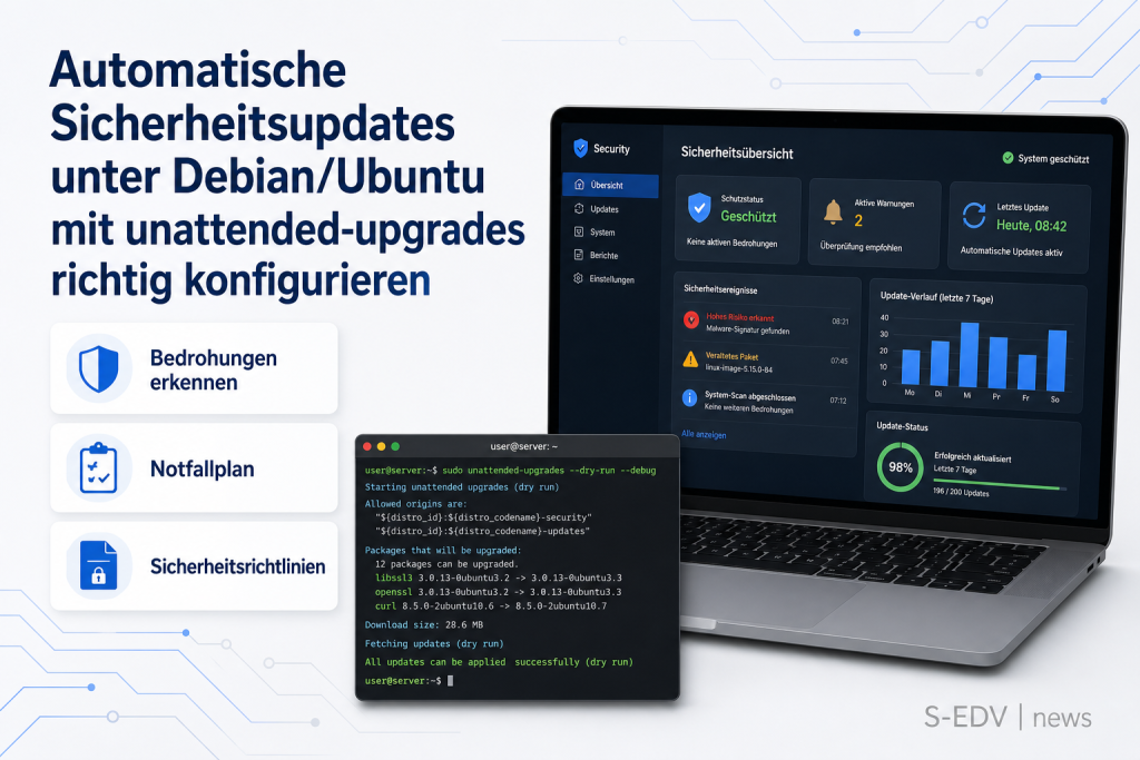 Automatische Sicherheitsupdates unter Debian/Ubuntu mit unattended-upgrades richtig konfigurieren