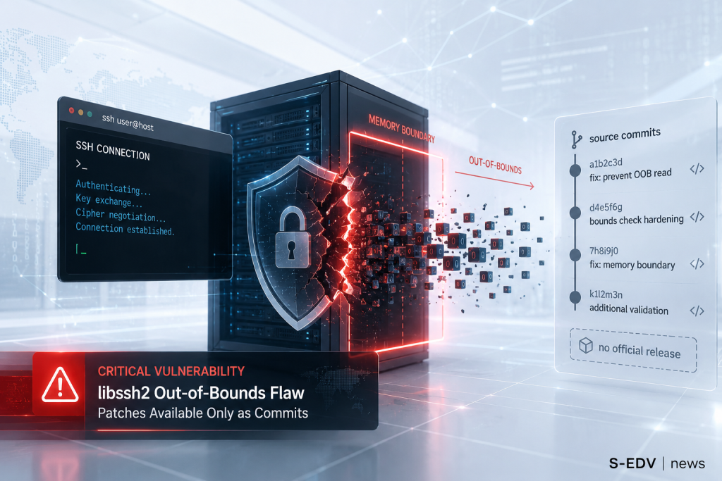 libssh2 Sicherheitslücke gefährdet SSH Infrastruktur durch kritische Out of Bounds Schwachstelle, Patches stehen nur als Source Commits bereit.