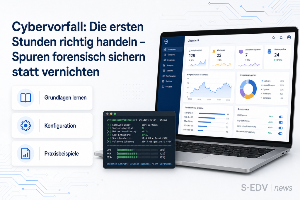 Cybervorfall: Die ersten Stunden richtig handeln – Spuren forensisch sichern statt vernichten