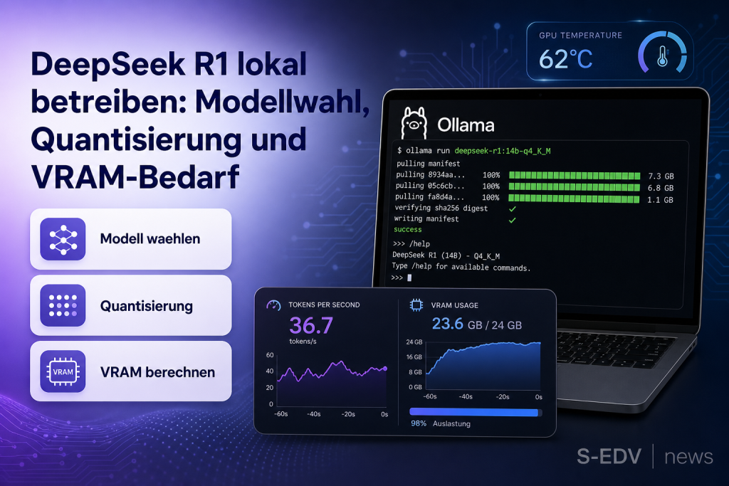 DeepSeek R1 lokal betreiben: Modellwahl, Quantisierung und VRAM-Bedarf