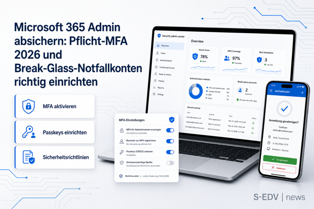 Microsoft 365 Admin absichern: Pflicht-MFA 2026 und Break-Glass-Notfallkonten richtig einrichten