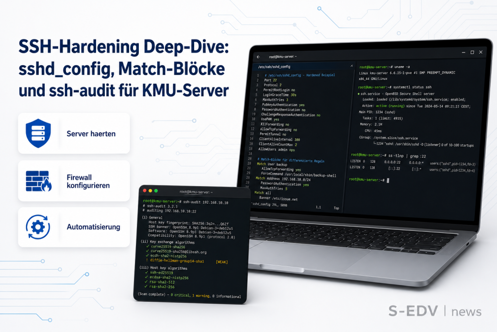 SSH-Hardening Deep-Dive: sshd_config, Match-Blöcke und ssh-audit für KMU-Server