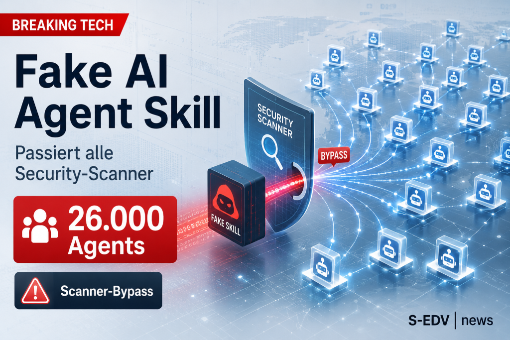 Fake AI Agent Skill umgeht Security Scanner und erreicht 26.000 Agents in moderner Cybersecurity News Grafik