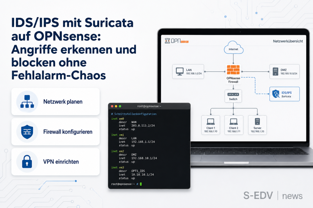 IDS/IPS mit Suricata auf OPNsense: Angriffe erkennen und blocken ohne Fehlalarm-Chaos
