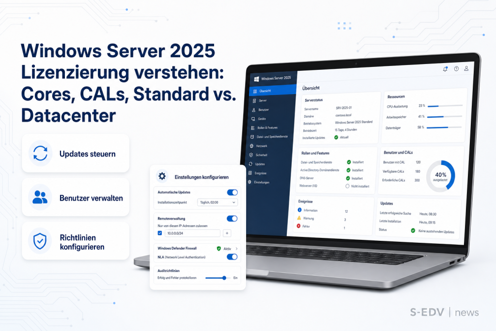 Windows Server 2025 Lizenzierung verstehen: Cores, CALs, Standard vs. Datacenter