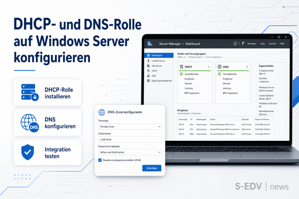 DHCP- und DNS-Rolle auf Windows Server konfigurieren
