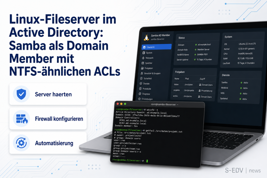 Linux-Fileserver im Active Directory: Samba als Domain Member mit NTFS-ähnlichen ACLs