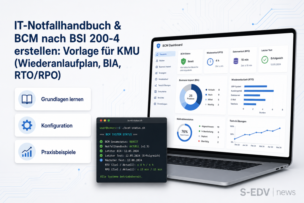 IT-Notfallhandbuch & BCM nach BSI 200-4 erstellen: Vorlage für KMU (Wiederanlaufplan, BIA, RTO/RPO)