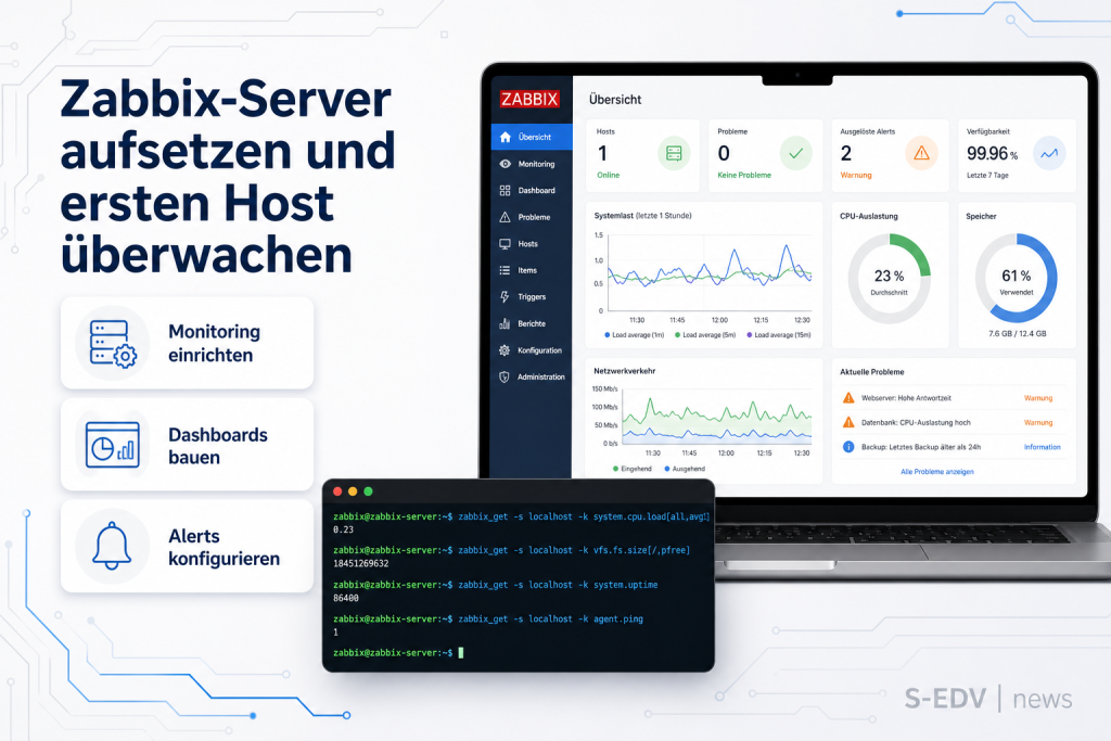 Zabbix-Server aufsetzen und ersten Host überwachen