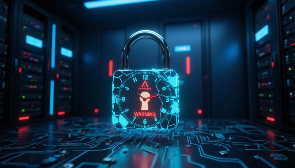 Ablaufendes Secure-Boot-Zertifikat – symbolisches Sicherheitswarnsignal