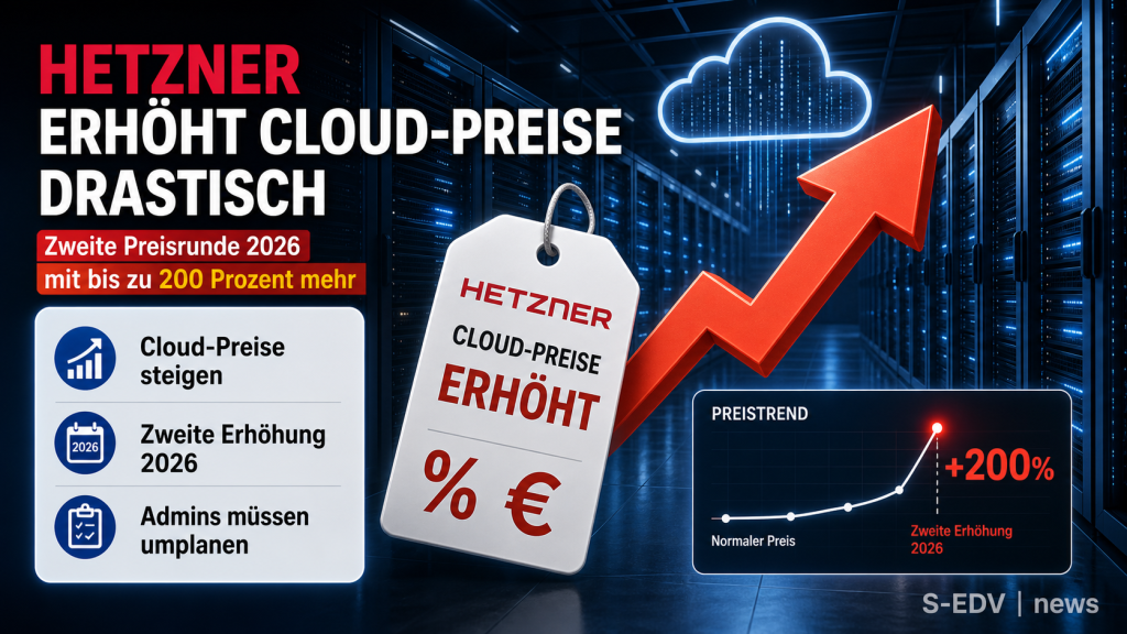Hetzner Cloud Preiserhöhung 2026 zweite Preisrunde bis 200 Prozent