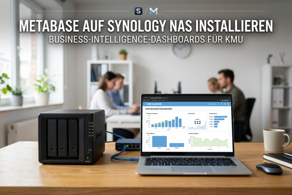 Metabase Installation auf Synology NAS mit Docker für interaktive BI-Dashboards, Datenvisualisierung und einfache Auswertungen für kleine und mittlere Unternehmen