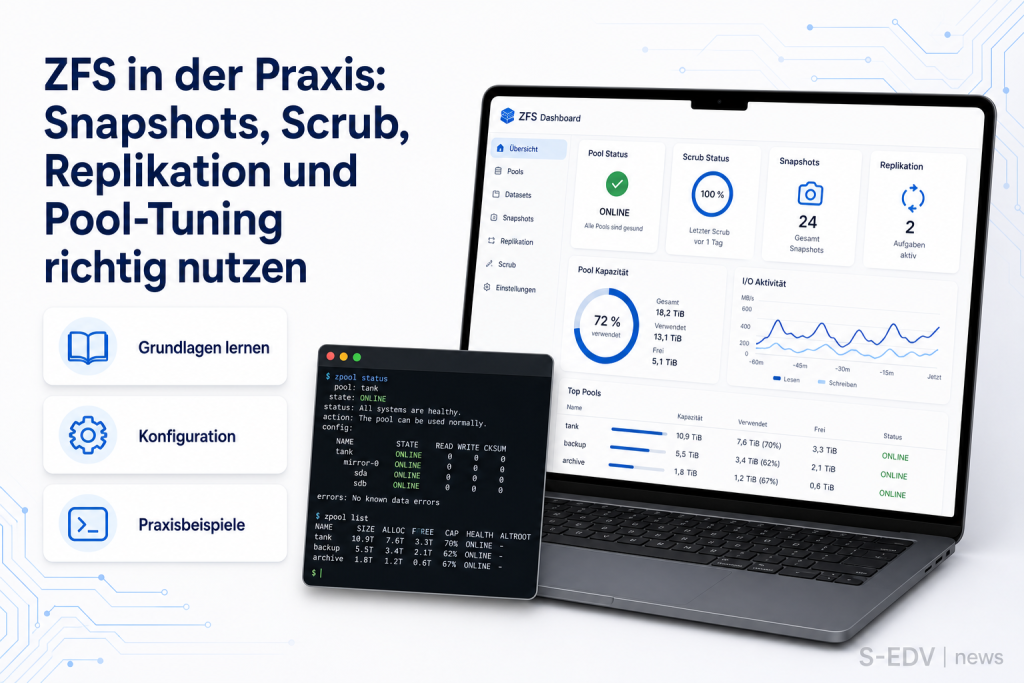 ZFS in der Praxis: Snapshots, Scrub, Replikation und Pool-Tuning richtig nutzen