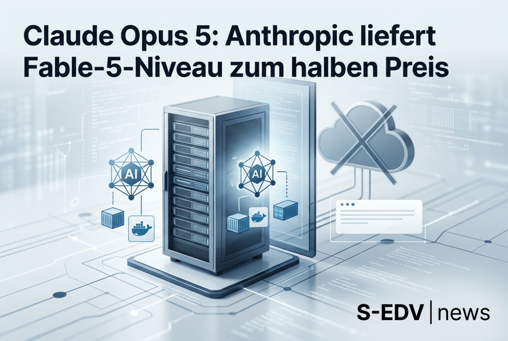 Schriftzug Claude Opus 5 zeigt Anthropic Leistung auf Fable 5 Niveau zum halben Preis
