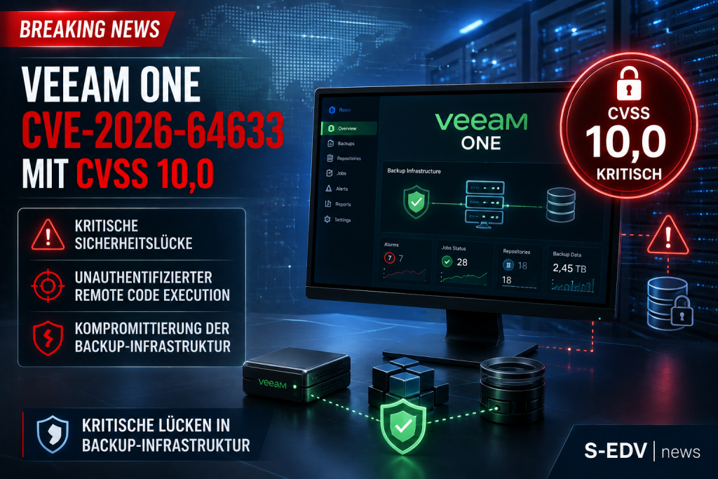 Veeam ONE CVE-2026-64633 mit CVSS 10,0: Kritische Sicherheitslücke ermöglicht unauthentifizierte Remote Code Execution und gefährdet die Backup-Infrastruktur.