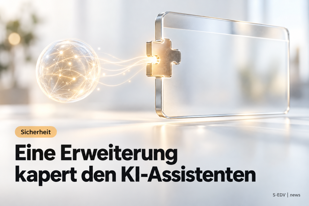 Abstrakte Darstellung einer Browser-Erweiterung, die einen KI-Assistenten im Browser übernimmt
