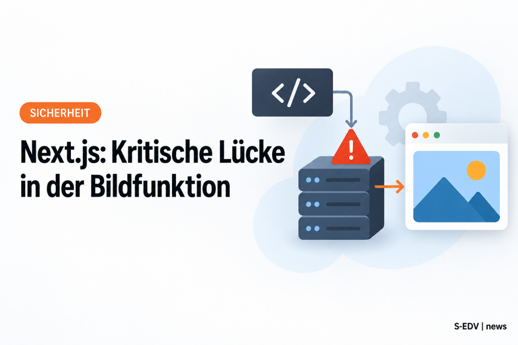 Illustration zur kritischen Next.js-Sicherheitslücke CVE-2026-94545 in der Bildfunktion ImageResponse, die Codeausführung auf dem Server ermöglichen kann