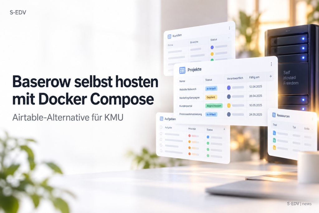 Baserow mit Docker Compose selbst hosten: Airtable-Alternative für KMU