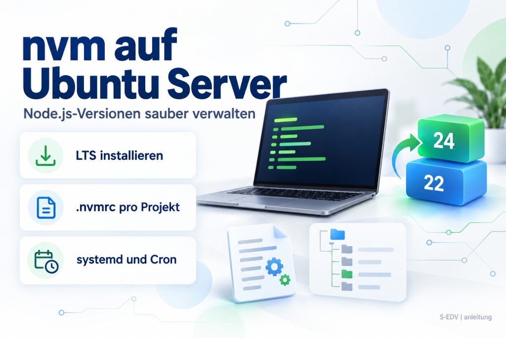 Titelbild: nvm auf Ubuntu Server, Node.js-Versionen sauber verwalten