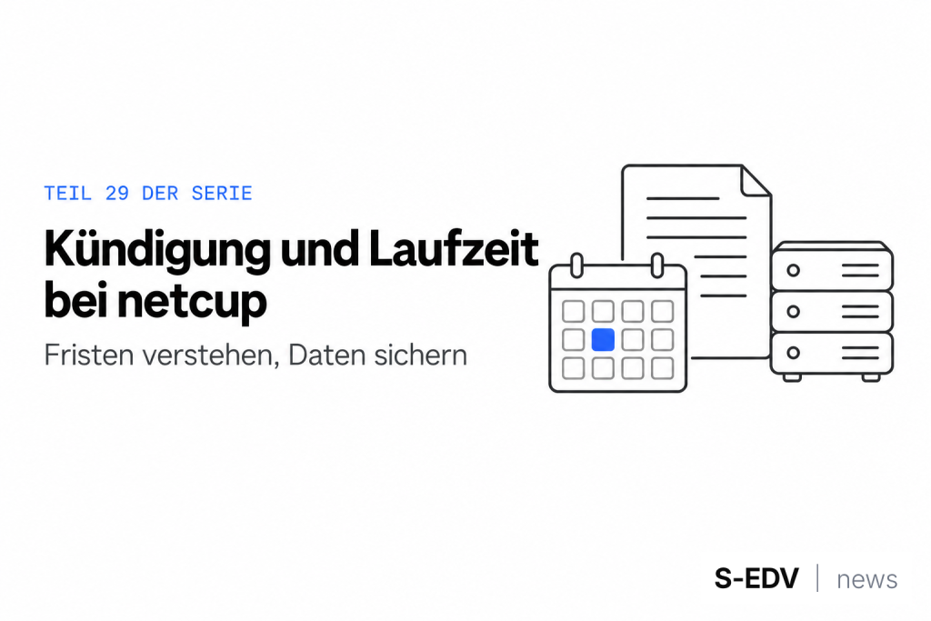 Titelbild: Kündigung und Laufzeit bei netcup, Teil 29 der netcup-Serie