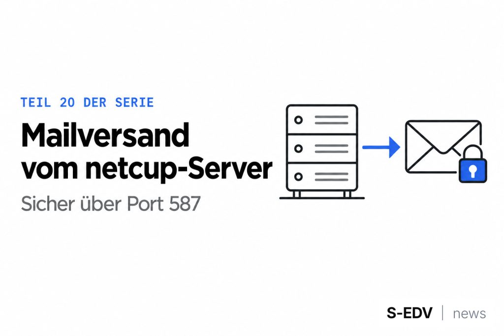 Titelbild: Mailversand vom netcup-Server mit Briefumschlag, Teil 20 der netcup-Serie
