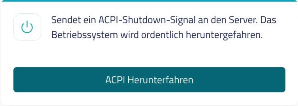 Schaltfläche ACPI Herunterfahren im netcup SCP